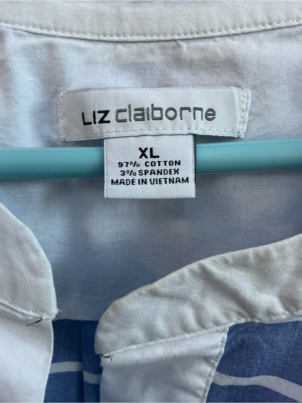 Blue & White Striped blouse size XL - Picture 2 of 3